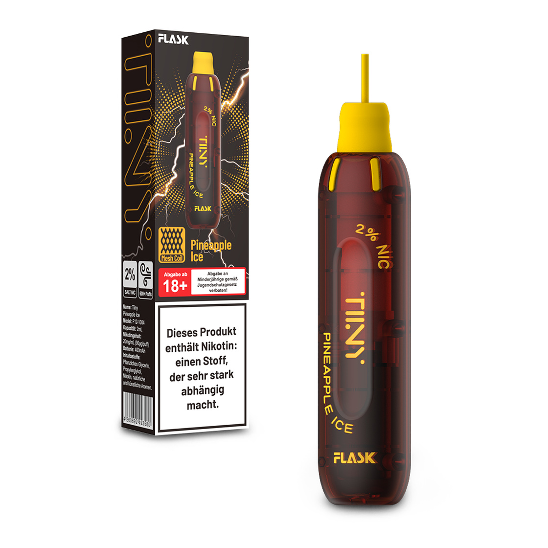 Flask TIINY E-Zigarette Vape by Sinan G - Pineapple Ice