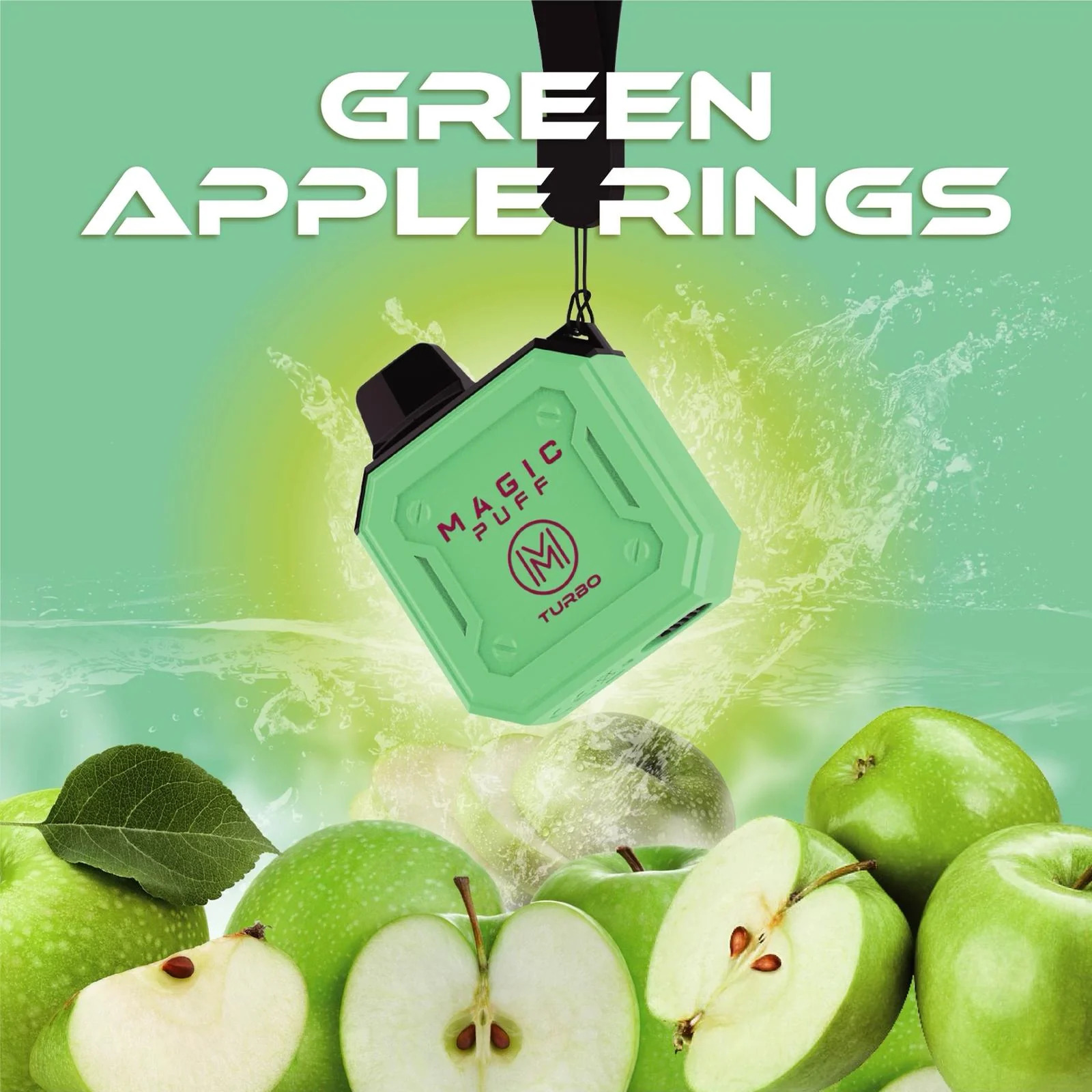 Magic Puff TURBO – Green Apple Rings – 20mg/ml